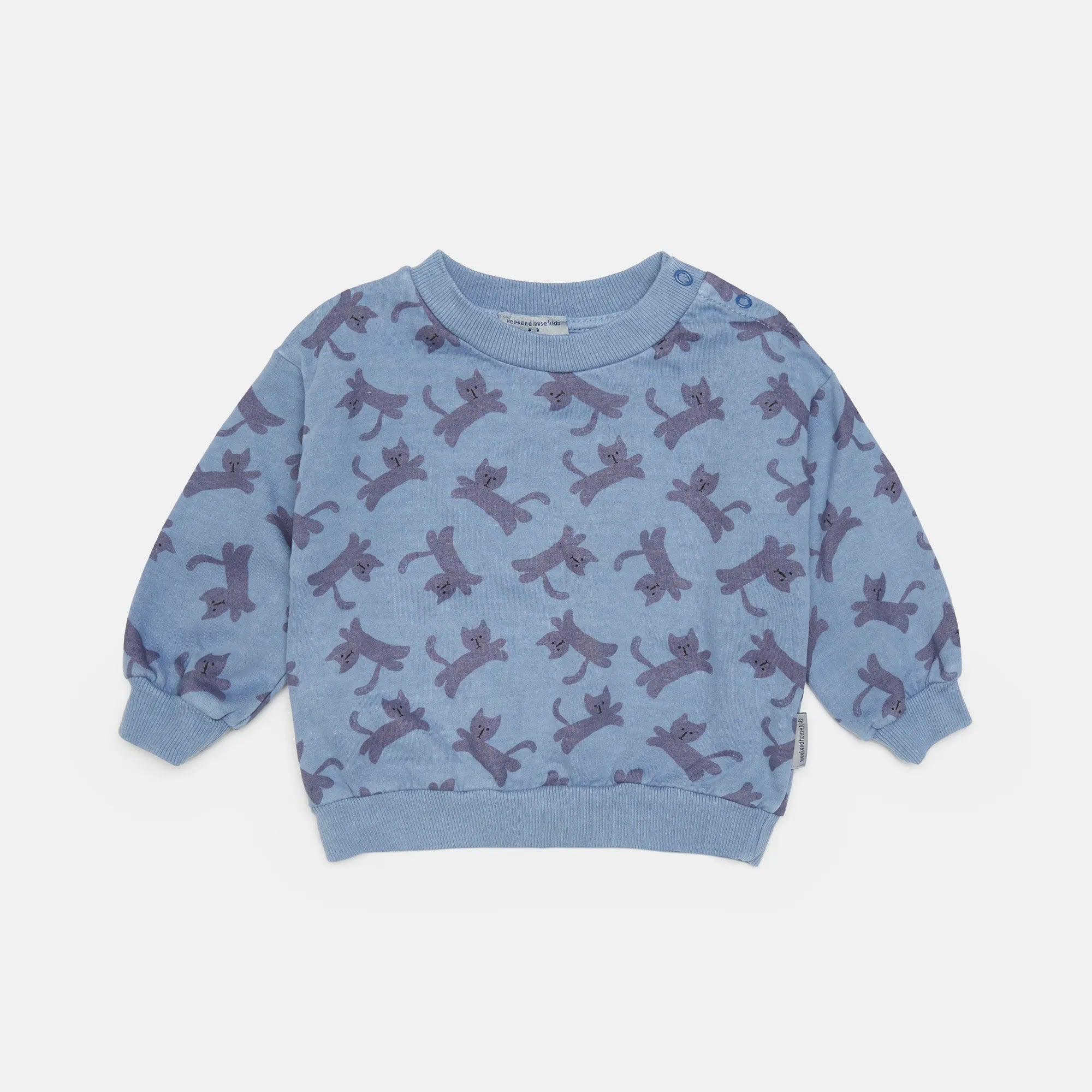 Felpa per bambino con gatti blu pastello