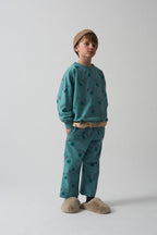 Pantaloni stampa elefanti verde
