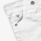Shorts bianco orlo volant
