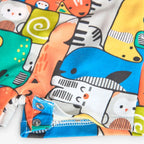 Completo t-shirt mezza manica e salopette stampa vivace