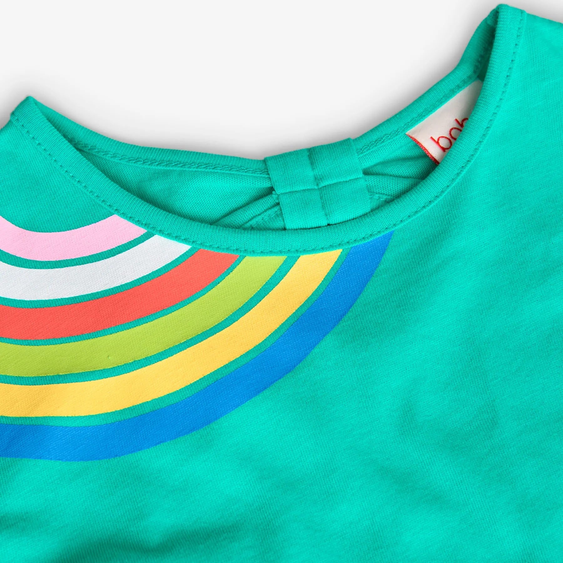 T-shirt mezza manica con nodo sul retro giada