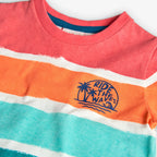 T-shirt mezza manica a righe orizzontali sunset