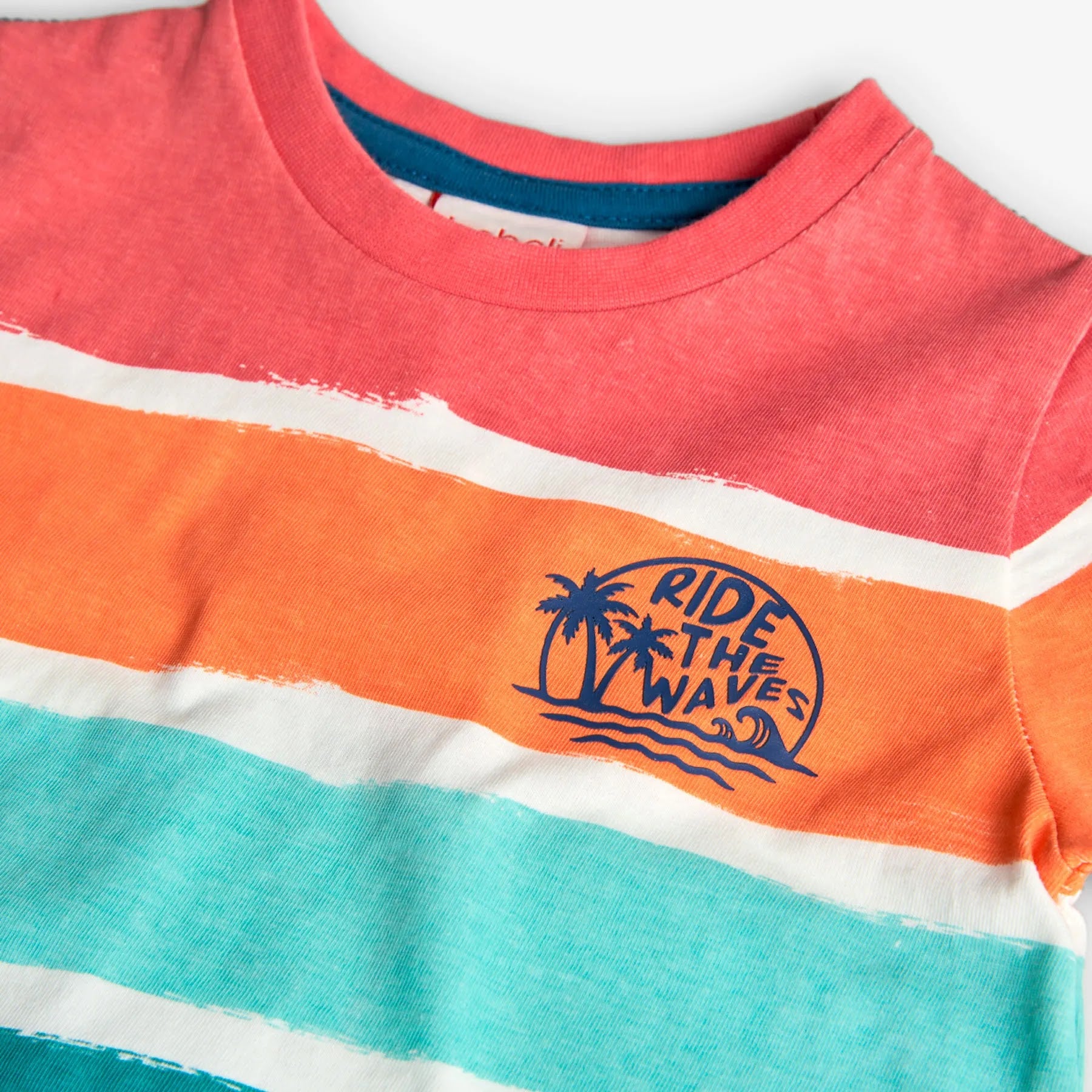T-shirt mezza manica a righe orizzontali sunset
