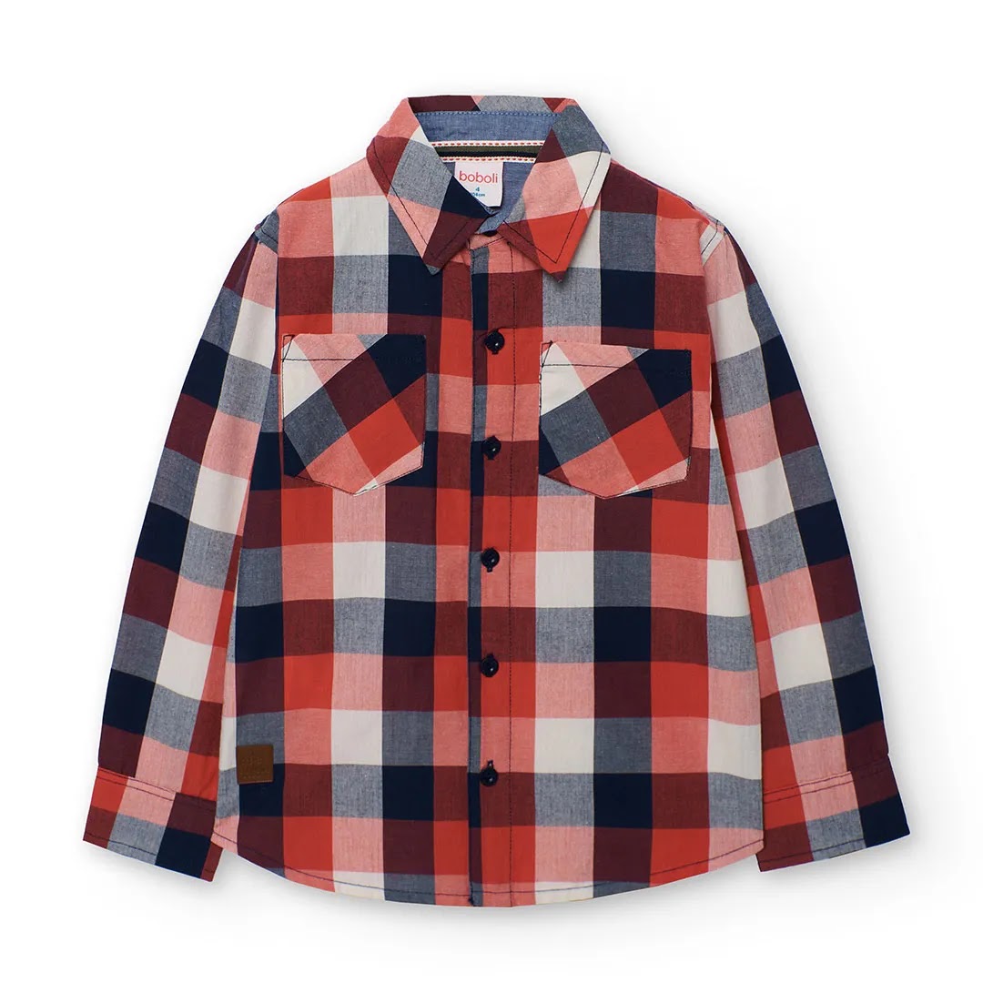 Camicia quadri per ragazzo con taschino