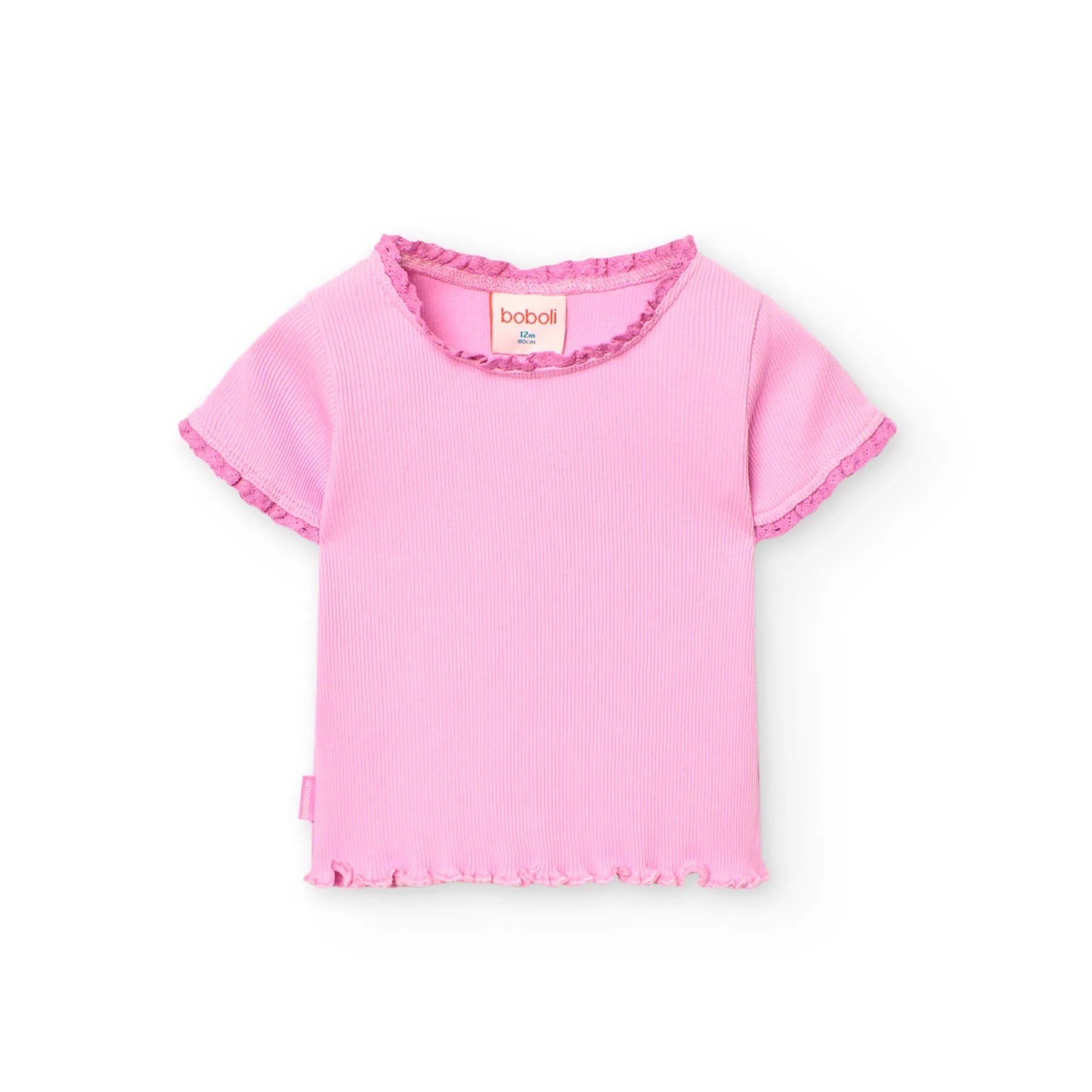 T-shirt mezza manica a costine