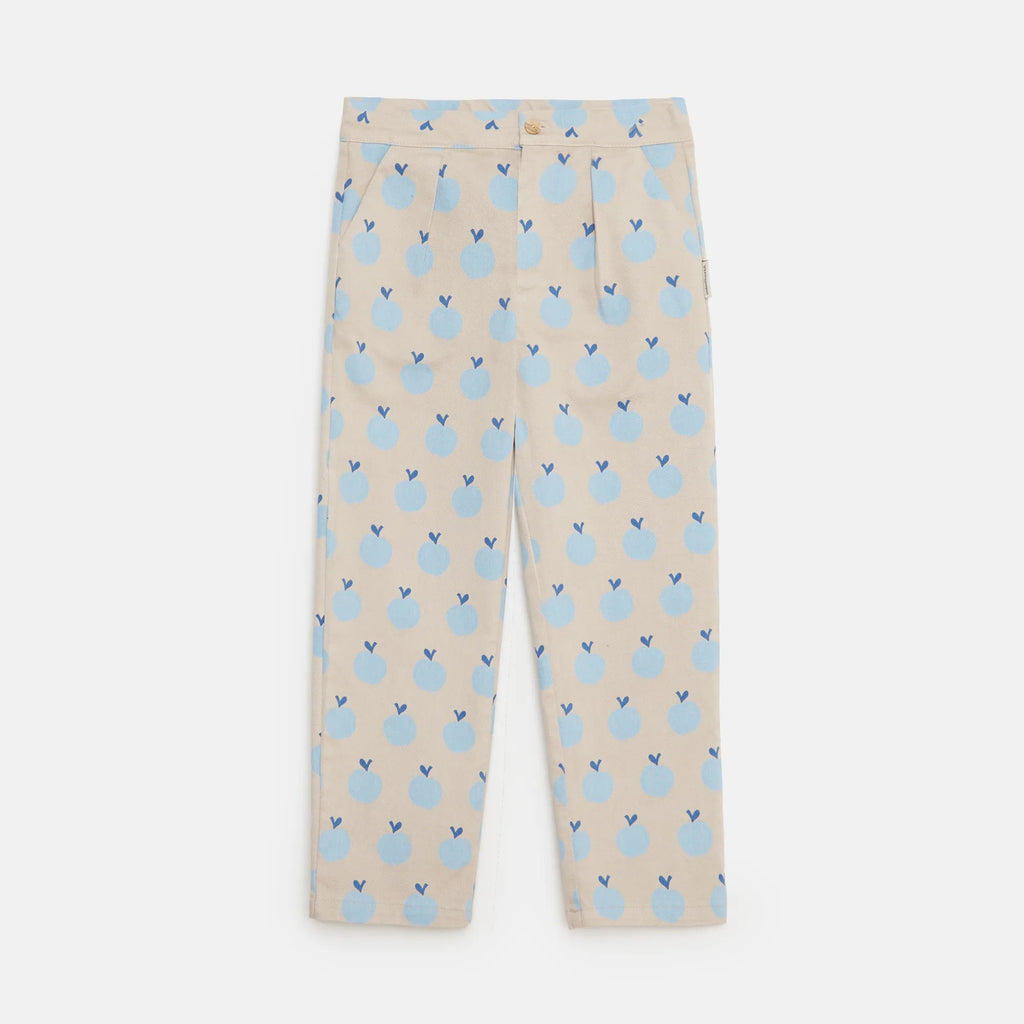 Pantalone chino con stampa mela topo