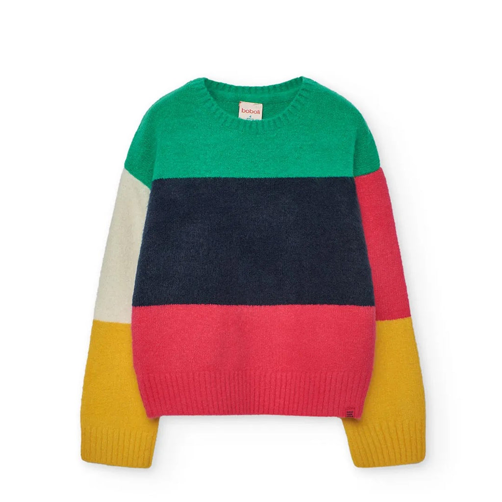Maglione color block ragazza
