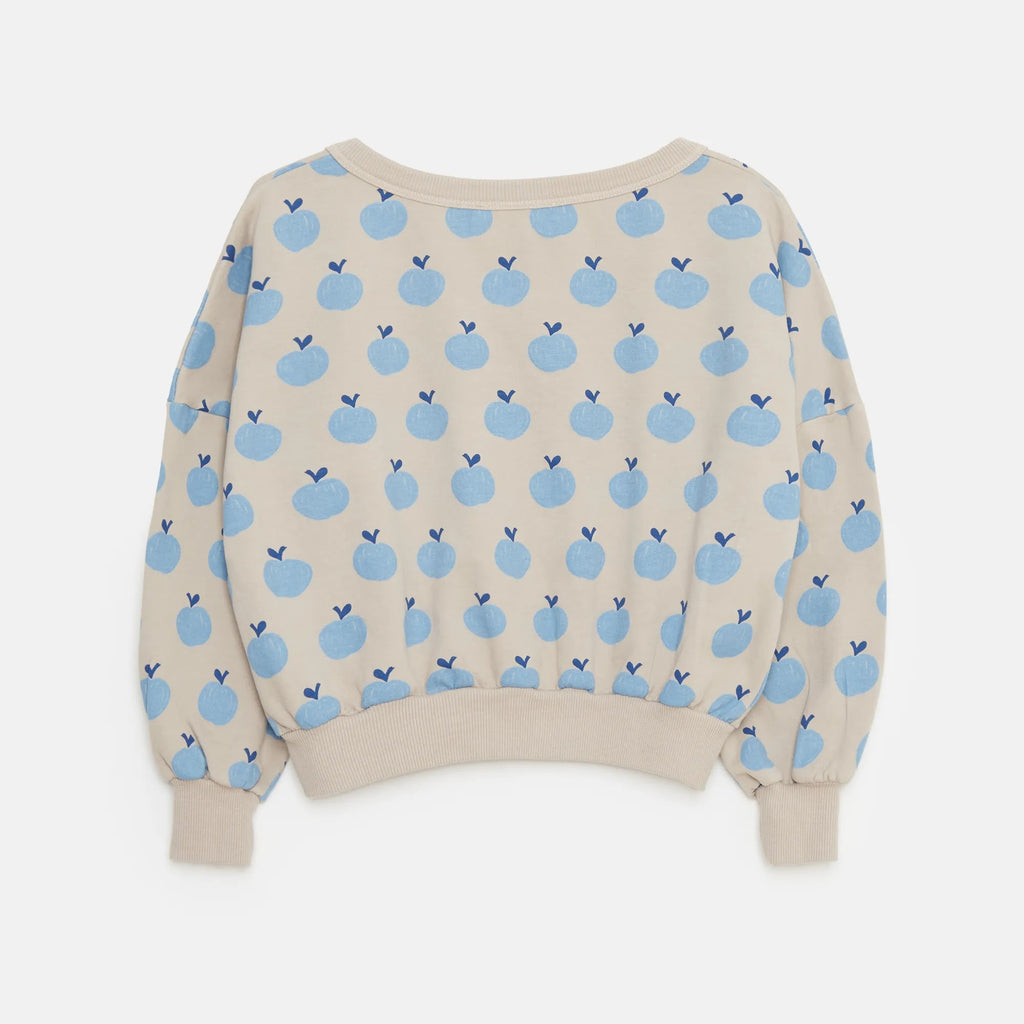 Cardigan morbido con mele all over topo
