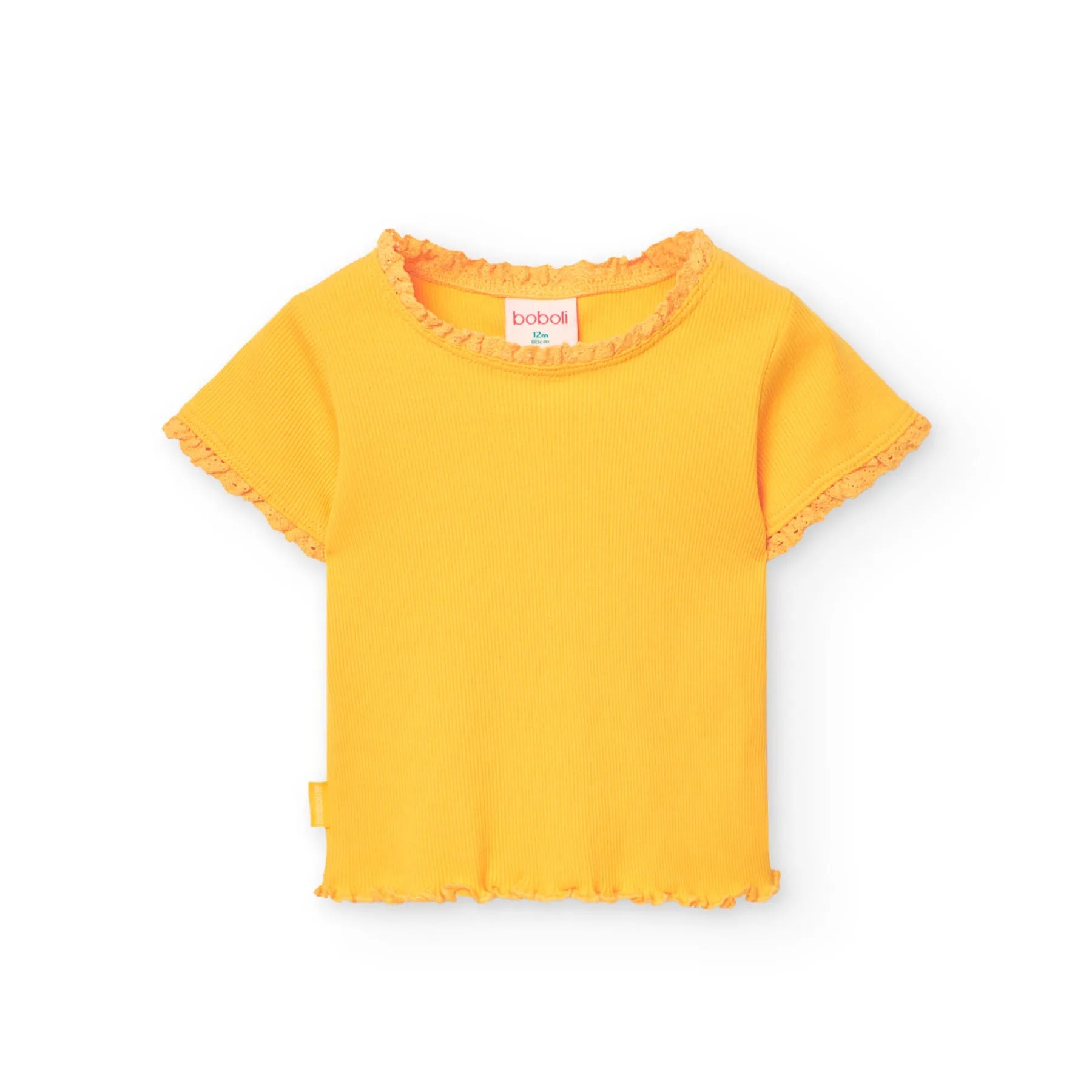 T-shirt mezza manica a costine
