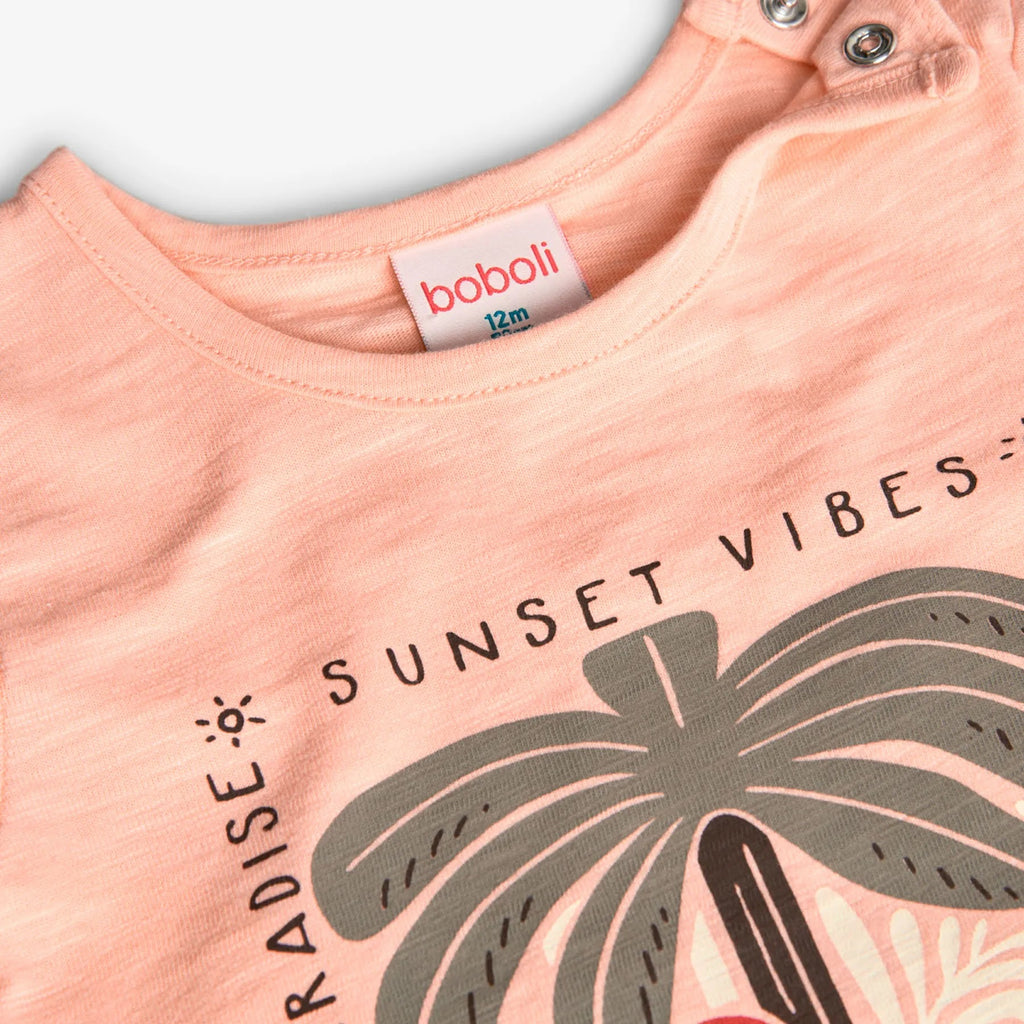 T-shirt manica lunga con retro san gallo rosa