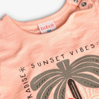 T-shirt manica lunga con retro san gallo rosa