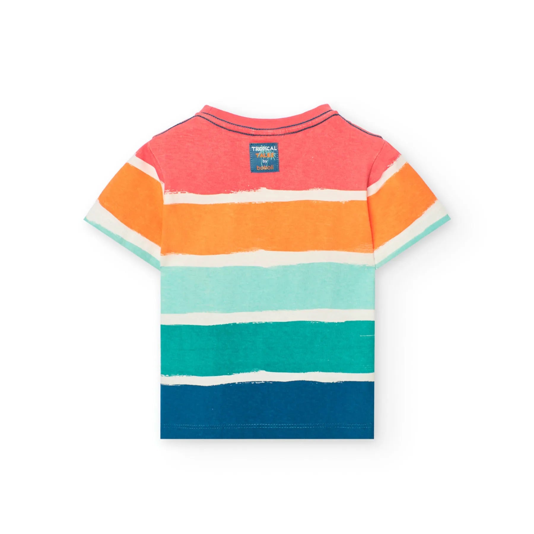 T-shirt mezza manica a righe orizzontali sunset
