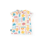 Completo t-shirt mezza manica e salopette ottanio