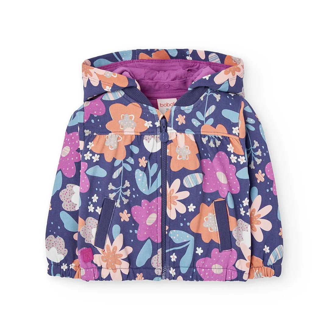 Felpa con cappuccio e tasche frontali viola