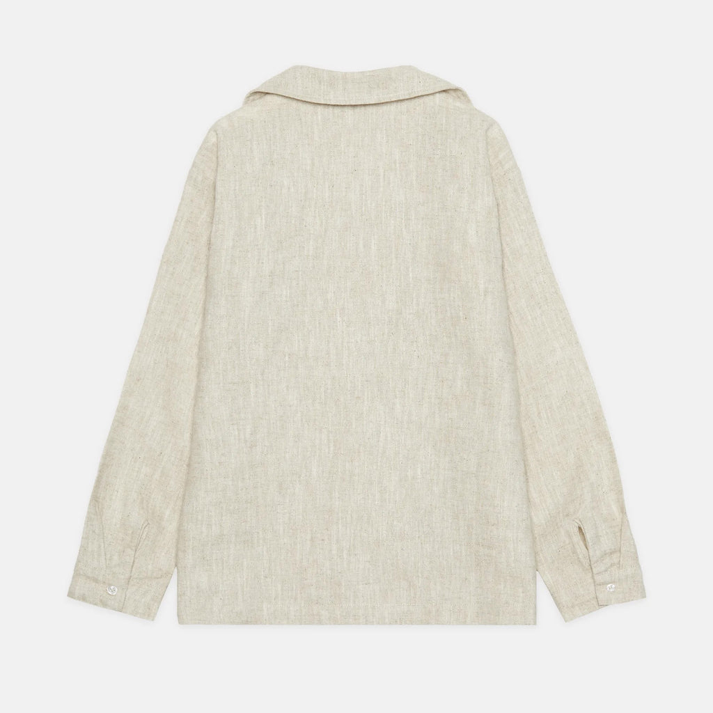 Camicia ricamata con cavallo seduto sabbia