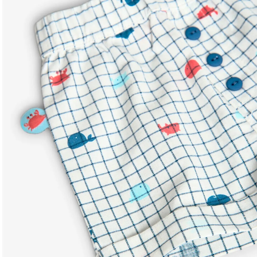 Completo t-shirt mezza manica e pantaloncino granchio