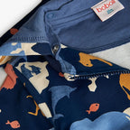 Felpa calda con cappuccio staccabile blu