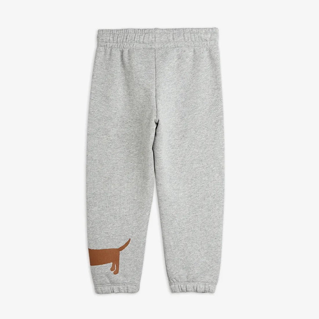 Pantaloni della tuta stampa cane bassotto grigio melange