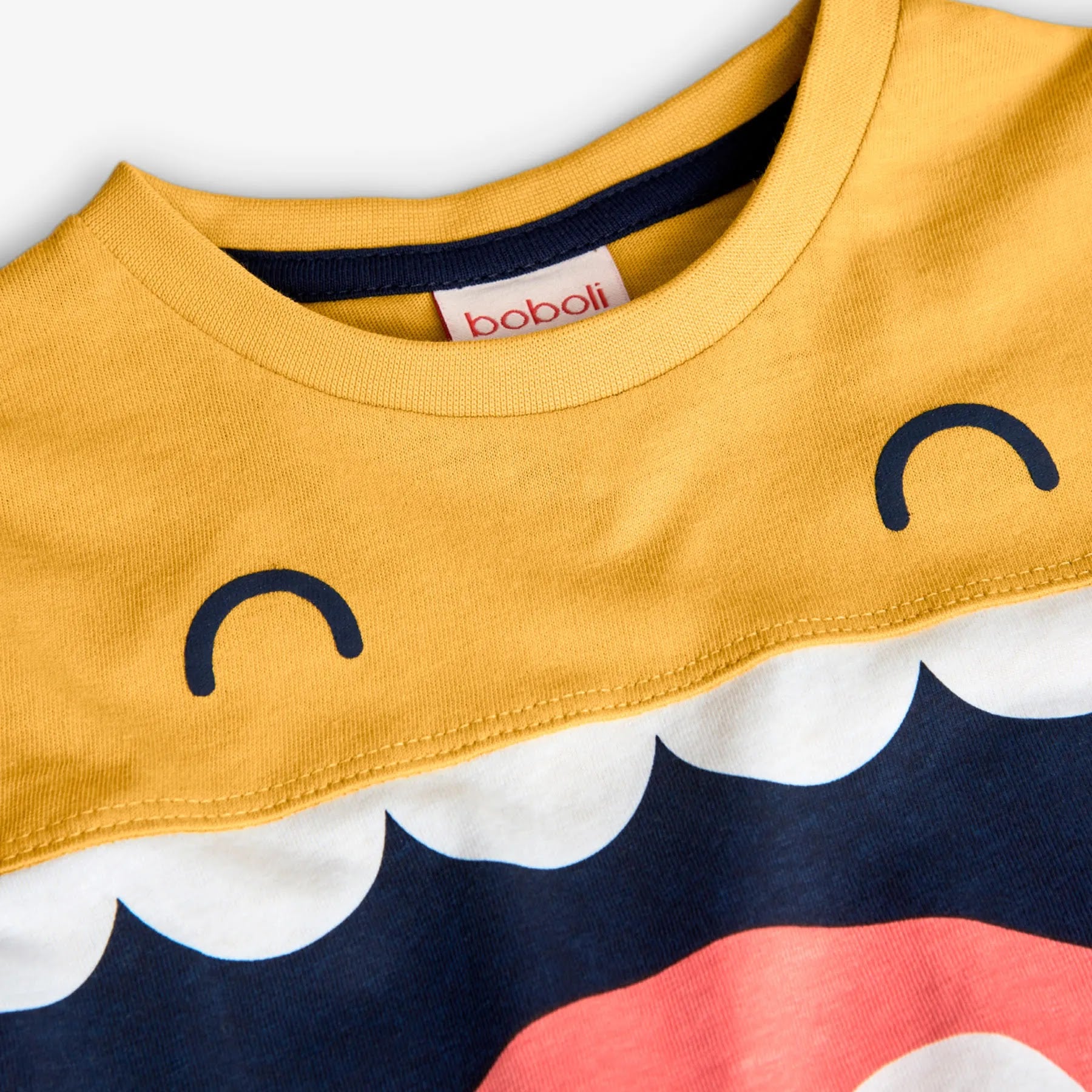 T-shirt mezza manica che sorride giallo kiwi