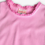 T-shirt mezza manica a costine