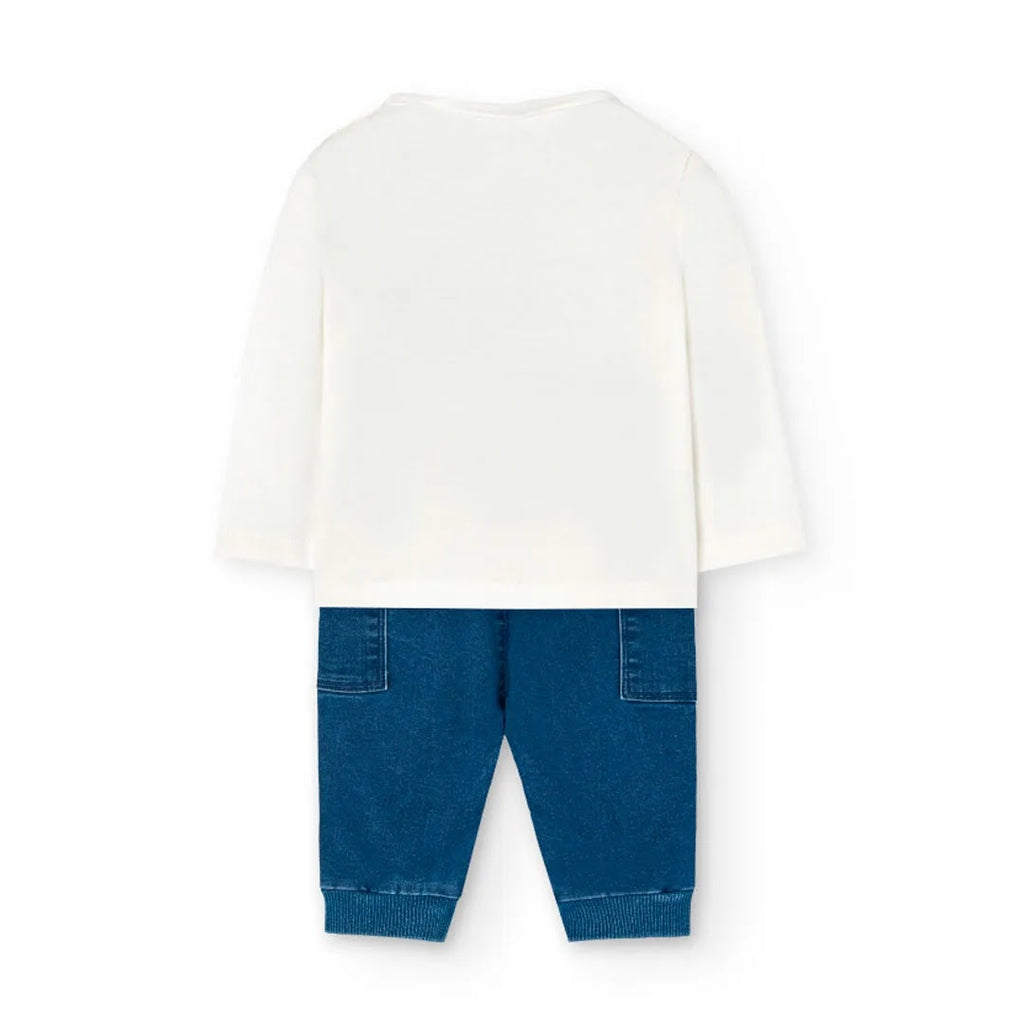 Completo t-shirt e pantalone lungo balena bianco