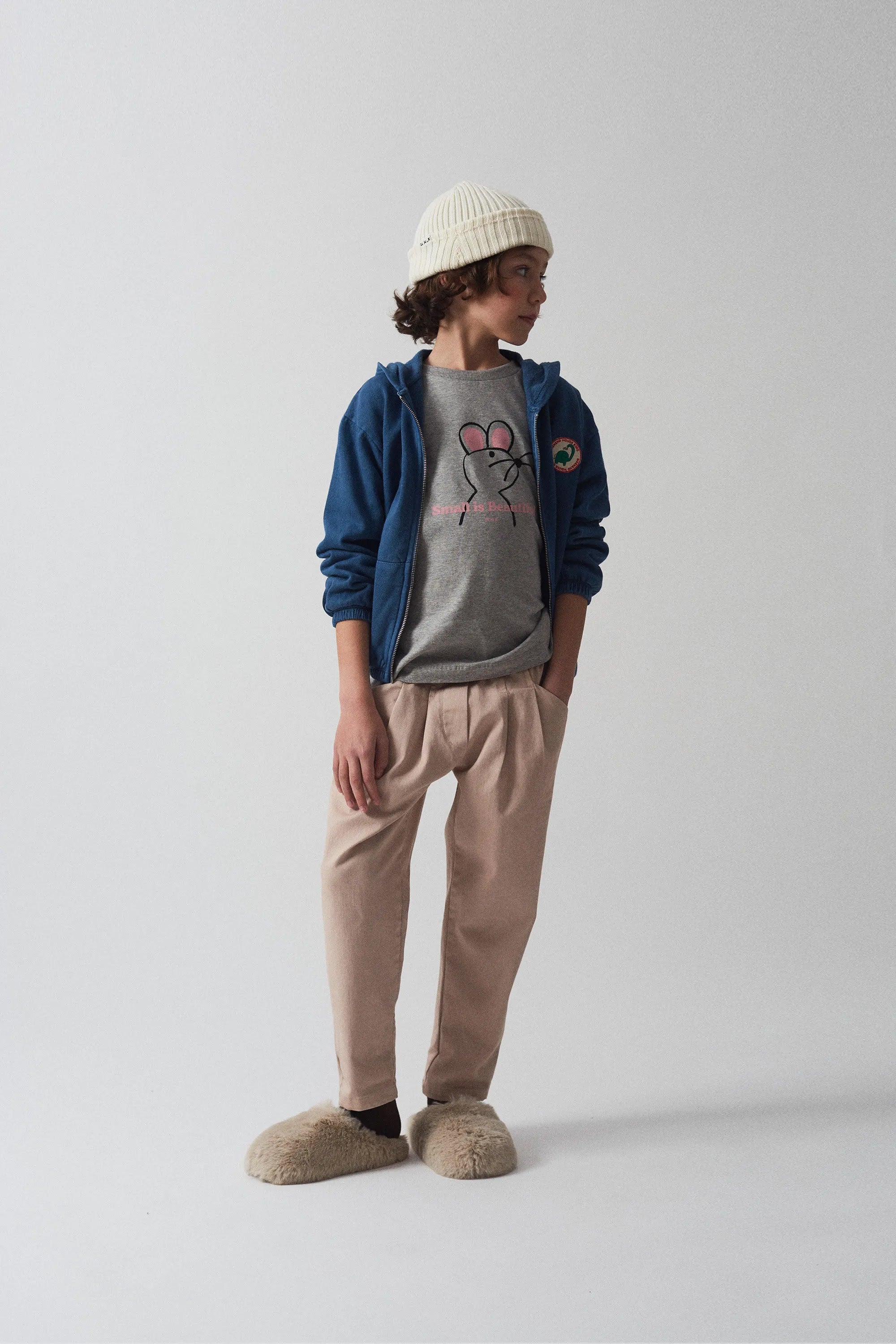 Pantaloni forma carota Topo