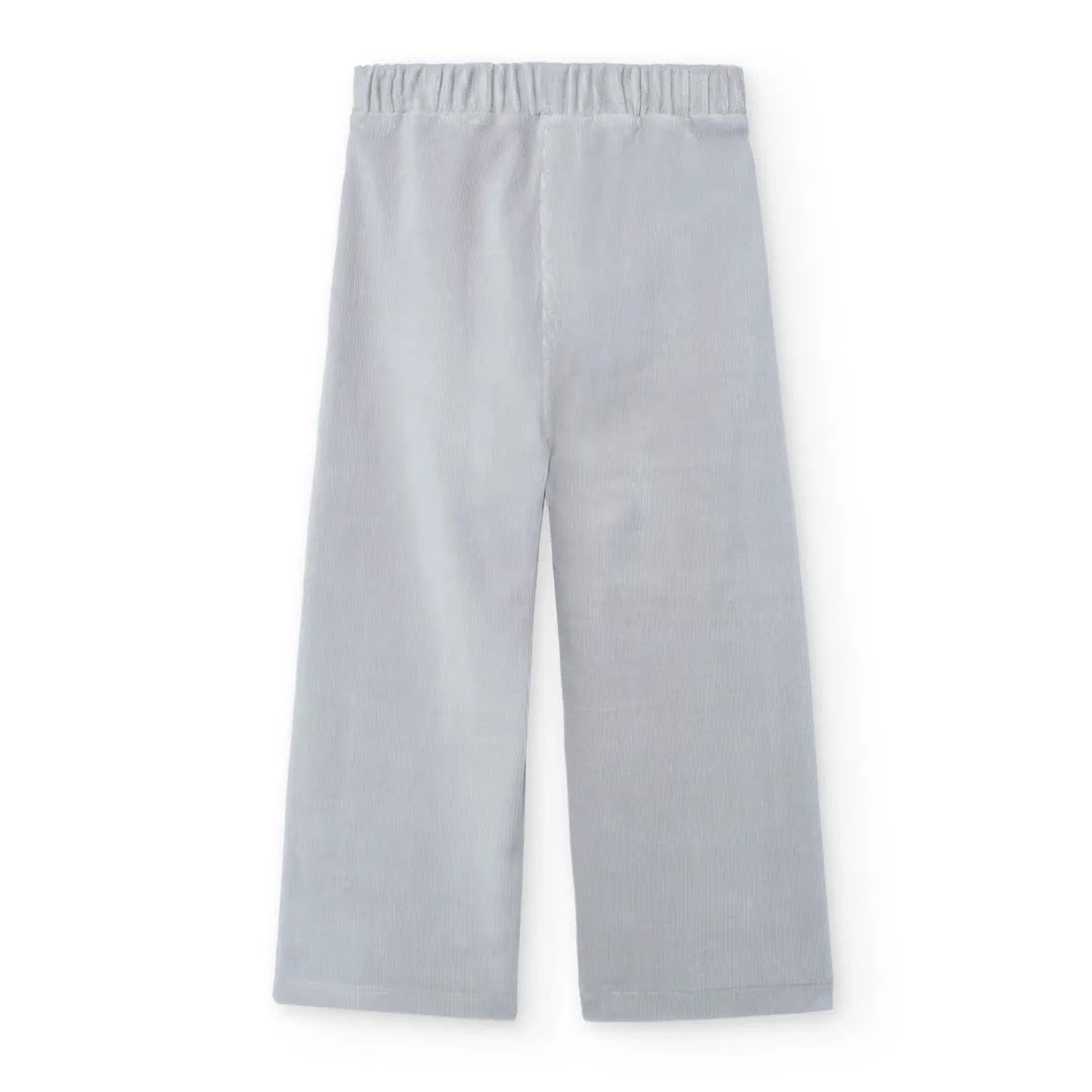 Pantaloni velluto a palazzo cenere