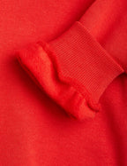 Felpa ricamata con cane ricamata rosso