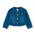 Giubbotto jeans corto con rouge blu scuro