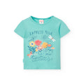 T-shirt mezza manica express your emotions turchese