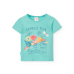 T-shirt mezza manica express your emotions turchese