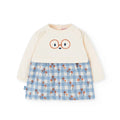 Vestito felpa neonata quadri e stampe floreali