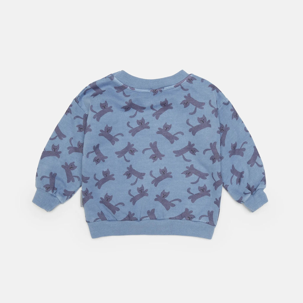 Felpa per bambino con gatti blu pastello