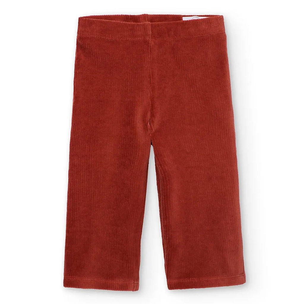 Pantalone linea dritta velluto a coste terracotta