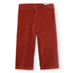 Pantalone linea dritta velluto a coste terracotta