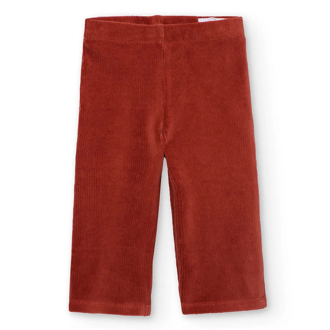 Pantalone linea dritta velluto a coste terracotta