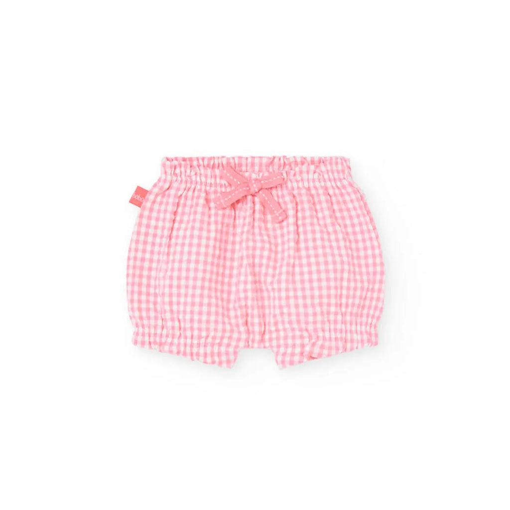 Completo t-shirt giromanica con culotte vichy rosa
