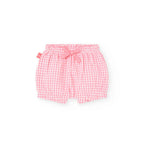 Completo t-shirt giromanica con culotte vichy rosa