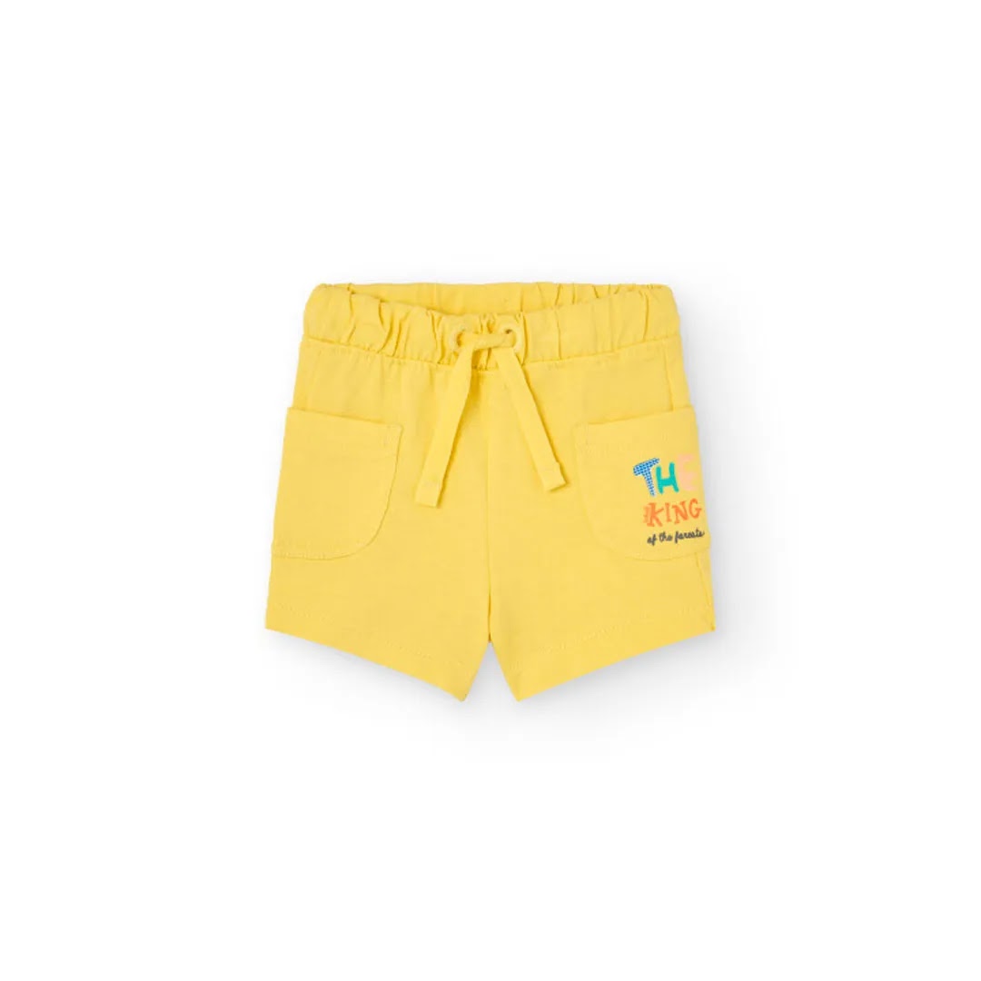 Completo t-shirt mezza manica e pantaloncini gialli