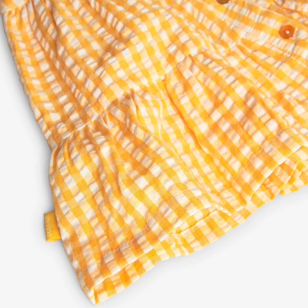 Vestito a balze vichy giallo sole
