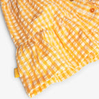Vestito a balze vichy giallo sole