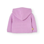 Cardigan tricot con cappuccio e tulipano