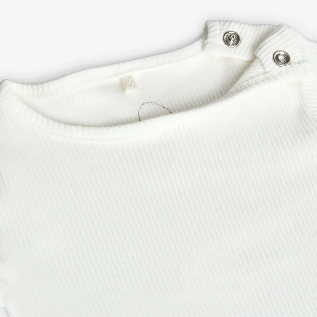 T-shirt mezza manica neonati bianca a costine