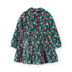 Vestito velluto a coste verde bambina