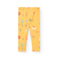 Leggings con fiori ed insetti stampati