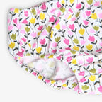 Vestito giromanica con colletto stampa tulipani all over