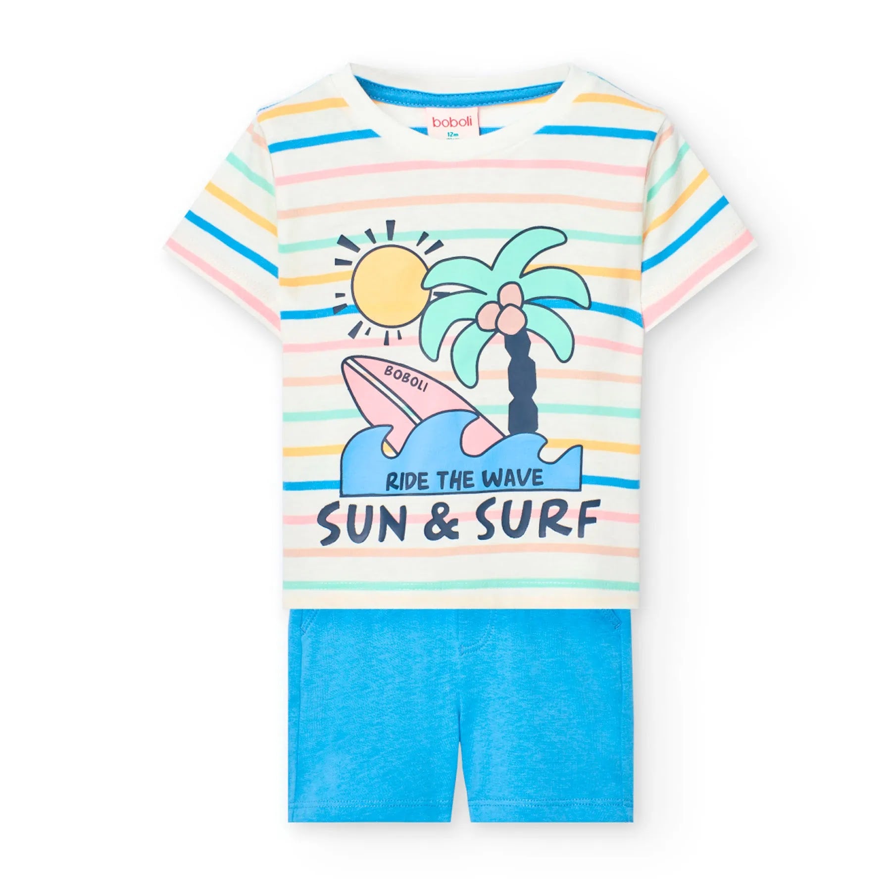 Completo t-shirt mezza manica e pantaloncino sun & surf
