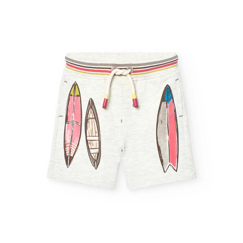 Shorts in felpa mélange con surf