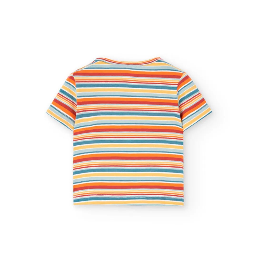 Completo t-shirt mezza manica e pantaloncini coccodrillo giallo