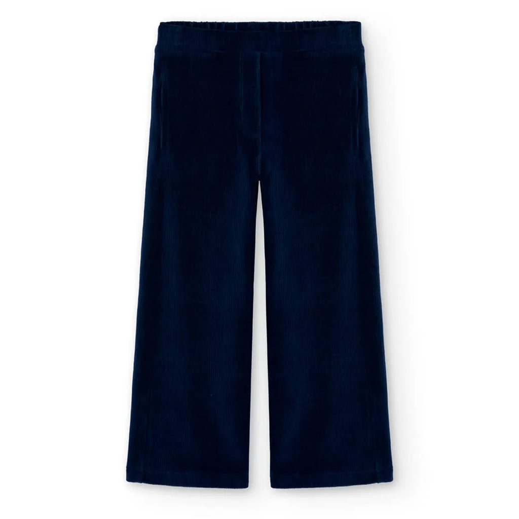 Pantaloni velluto a palazzo indaco